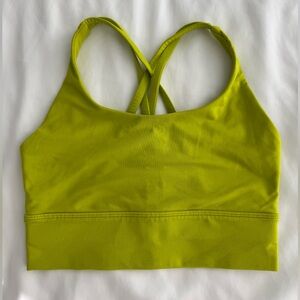 Lululemon energy longline bra (medium support, B-D cups) in lichen lime